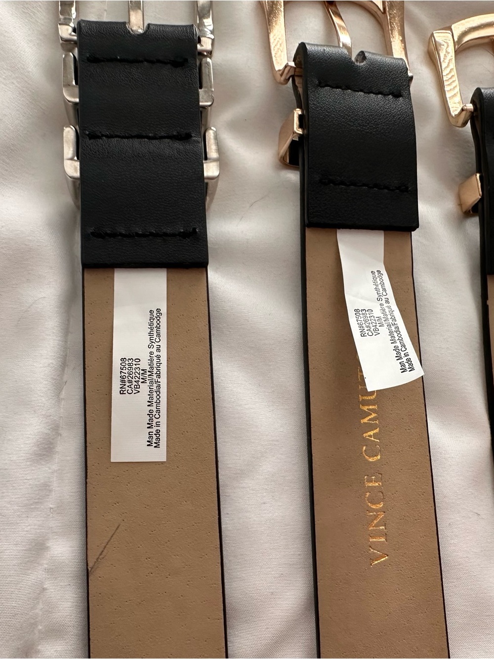 Vince Camuto Women's Leather Belt Set in Black, Taupe, Brown - Picture 6 of 6